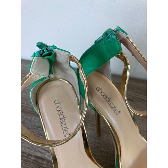 Heel Sandals Open Toe Pump Size 8.5 Womens Stilettos Shoes Heels Party Green - Picture 8 of 14